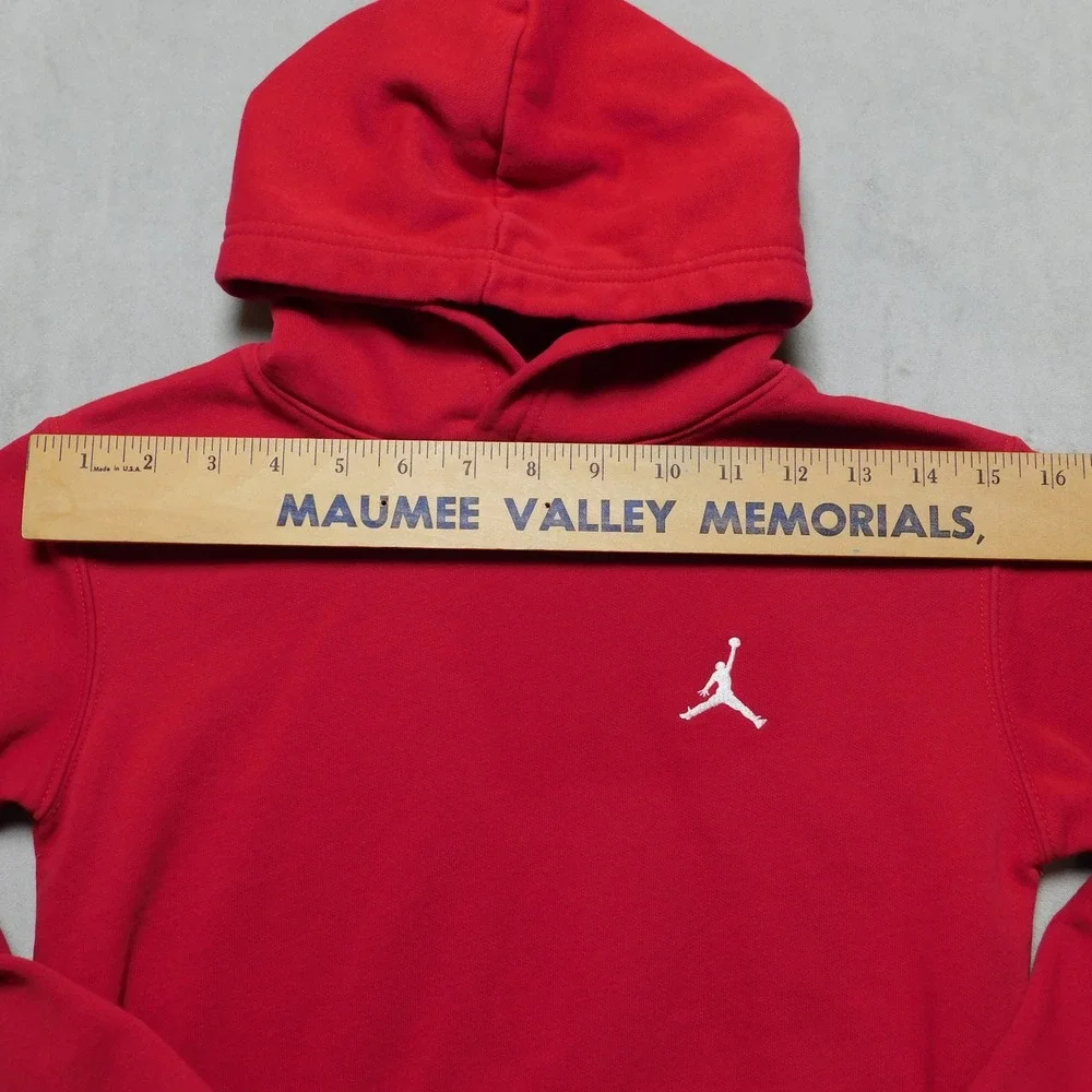 Jordan Kids Small Jumpman Fleece Pullover Hoodie Red White Logo Small 95A715-R78